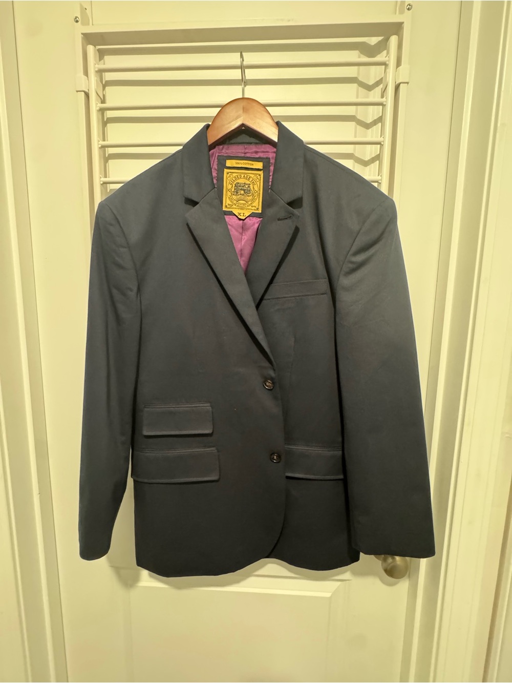 Gilded Age Navy Sport Coat with Purple Lining